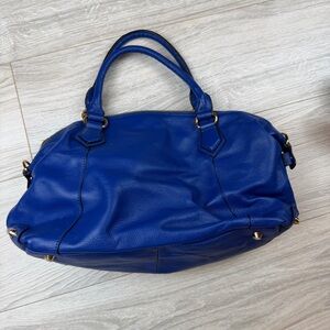 Ora Delphine Electric Blue Pebbled Leather Satchel Shoulder Bag Handbag Tote